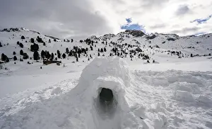 Eastern Alps Travel Photography Prints: Igloo in the mountains in winter