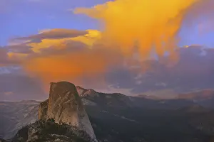 Yosemite National Park Prints: Illuminated clouds above Half Dome