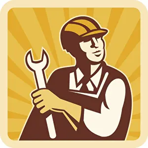 Construction Worker Prints: Illustration of a Construction worker