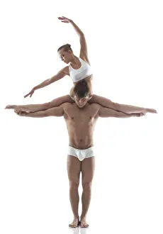 Studio Posing Prints: Image of attractive acrobats posing in studio