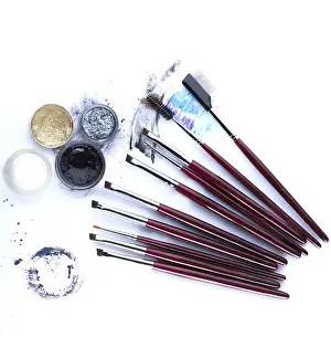Glamour Makeup Accessories Prints: Image of brushes and applicators for eye makeup