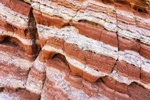 Geological Patterns Prints: This image captures the intricate patterns of red rock strata