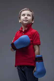 Young Fitness Model Prints: Image of cute young boxer posing in studio