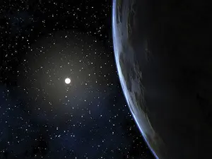 Deserted Morning Sky Prints: An image of a deep space planet background