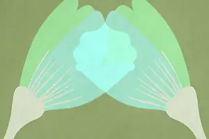Green Background Design Prints: The image features an abstract