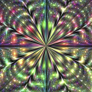 Multicolored Abstract Artwork Prints: This image features a mesmerizing abstract pattern resembling a galaxy
