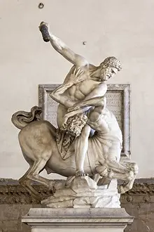 Hercules Mythology Prints: An image of Hercules Beating the Centaur Nessus