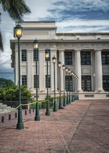 Energy Saving Solutions Prints: Image of several lit lantern poles