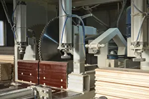 Sawmill Machinery Prints: Image of machine for cutting the profiled bars