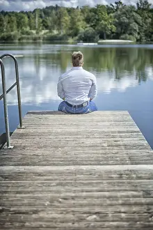 Nature Photography Prints: An image of a man at the lake