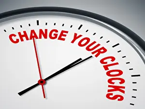 Time Management Tips Prints: An image of a nice clock with change your clocks