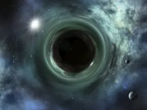 Natural Science Images Prints: An image of a nice space singularity black hole