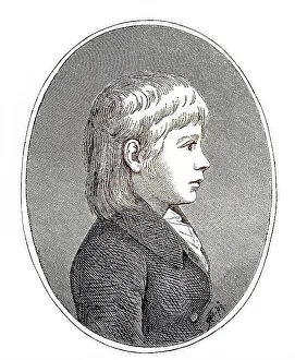 Print of Young Prince William in 19th-century attire