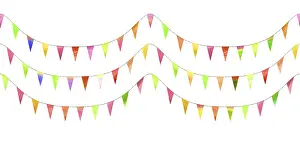 Empty Deserted Flags Prints: An image of some seamless party flags