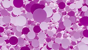 Colorful Background Image Prints: This image showcases an array of 3D rendered balls in multiple shades of purple
