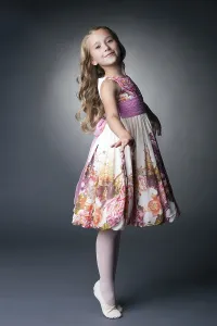 Elegant Female Dancer Prints: Image of smiling little dancer posing in studio