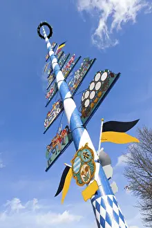 Prints of An image of a typical maypole in Munich Germany Munich (Munchen) Prints: Maypole Print: Traditional Munich Germany Image