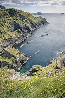 County Kerry Scenery Prints: An image of a view from Reencaheragh to Skellig Island Ireland