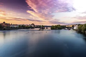 Prints of IMG_7669.jpg River Prints: Print of City Skyline at Sunset