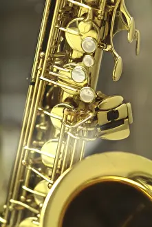 Old Saxophone Prints: Impression of an old saxophone, section