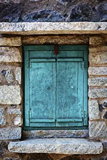 Deserted Building Architecture Prints: Indian window with blinds