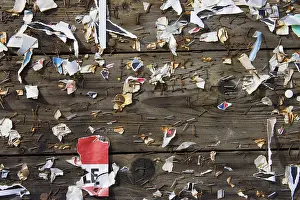 Empty Wooden Plank Prints: An empty info board without information