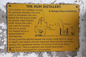Prints of Information board about rum production, River Antoine Rum Distillery, St. Patrick, Grenada Related Prints: River Antoine Rum Distillery Print, St. Patrick, Grenada