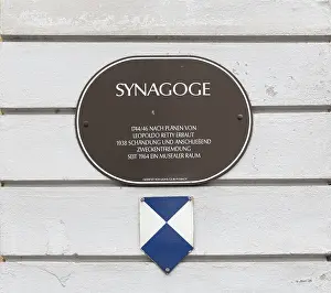 Bavaria Jewish Heritage Prints: Information board at the synagogue