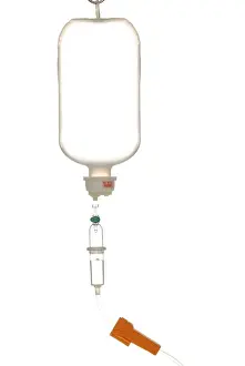 Healthcare Symbolism Prints: Empty infusion bag