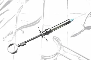 Injection Syringe Prints: Injection syringe, other tools