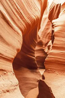 Eroded Sandstone Landscape Prints: Interior of Antelope Canyon, woderful orange waves made of stone