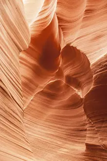 Orange Sandstone Waves Prints: Interior of Antelope Canyon, woderful orange waves made of stone