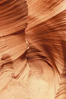 Arizona Desert Landscape Prints: Interior of Antelope Canyon, woderful orange waves made of stone
