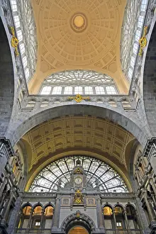 Prints of The interior of the Antwerp (Antwerpen), Belgium railway station Railway Prints: Antwerp Railway Station Interior Print, Belgium