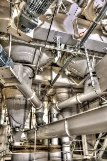 Industrial Interior Prints: Interior of automatic line for the production of feed