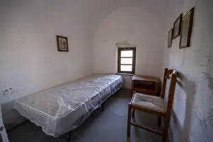Deserted Greek Abbey Prints: Interior with bed, Old Byzantine Monastery of the Egg