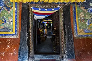 Nepal Monastery Complex Prints: Interior of the Garphu monastery
