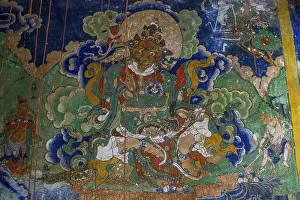 Nepal Monastery Complex Prints: Interior of the Garphu monastery