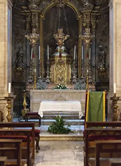 Gothic Style Church Building Prints: Interior inside the Catholic Cathedral