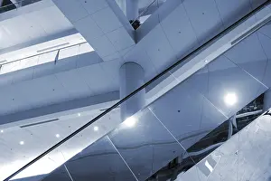 Deserted Corridor Prints: Interior of modern building with nobody