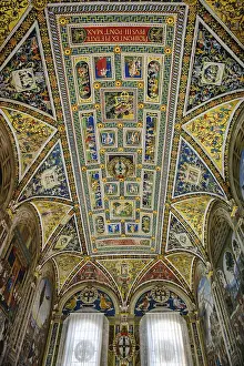 Tuscany Landmarks Europe Prints: Interior of Piccolomini Library