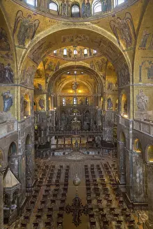 Cultural Monument Italy Prints: Interior of St. Mark's Cathedral