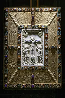 Prints of Interior view, book cover, Codex Aureus, Abbey Museum, Echternach Abbey, Echternach, Luxembourg Aureus Prints: Interior View of Codex Aureus Print, Echternach Abbey