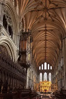 British Tourist Attraction Prints: Interior View of Ely Cathedral