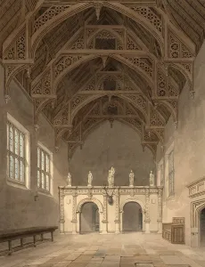 Digital Restoration Work Prints: Interior View of the Hall at Rushton