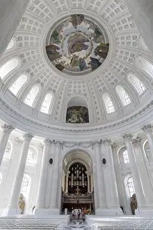 Central Europe Sacred Building Prints: Interior view with the large dome in St