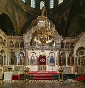 European Cathedral Interiors Prints: An interior view of the Sofia Cathedral in Bulgaria