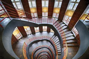 Spiral Staircase Interior Prints: Interior view, staircase, round