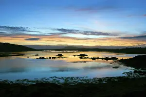 Deserted Lake Landscape Prints: Irish sunset