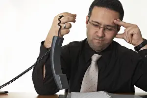 Young Entrepreneur Stress Prints: Irritating phone call